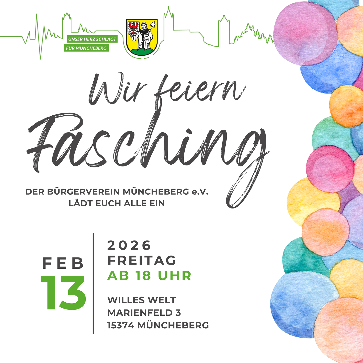 Der Vorverkauf für unseren Fasching startet